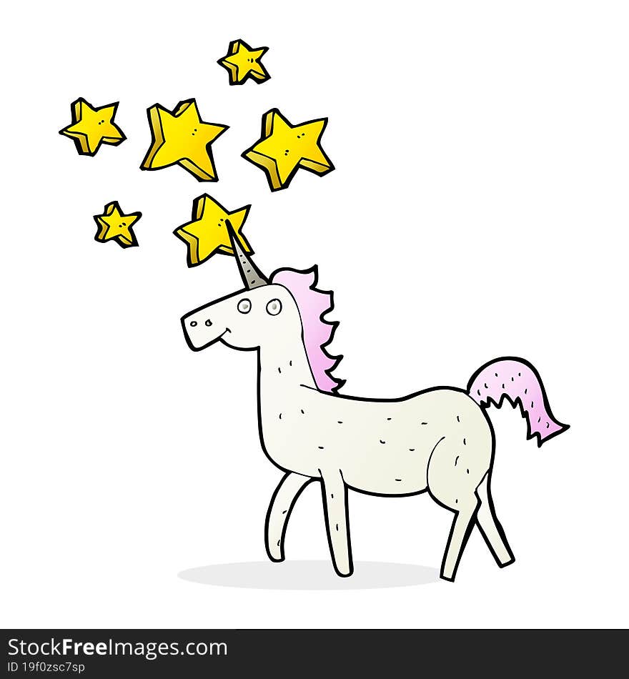 cartoon magical unicorn