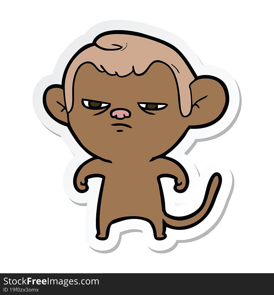 sticker of a cartoon monkey