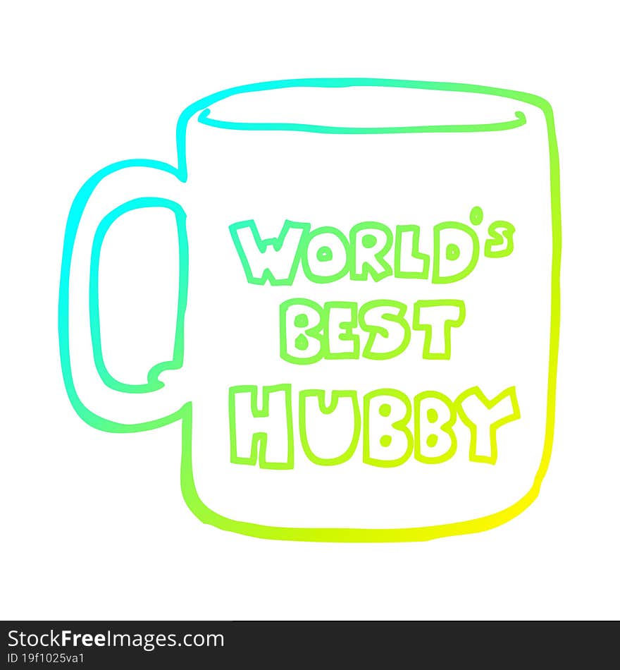 Cold Gradient Line Drawing Worlds Best Hubby Mug