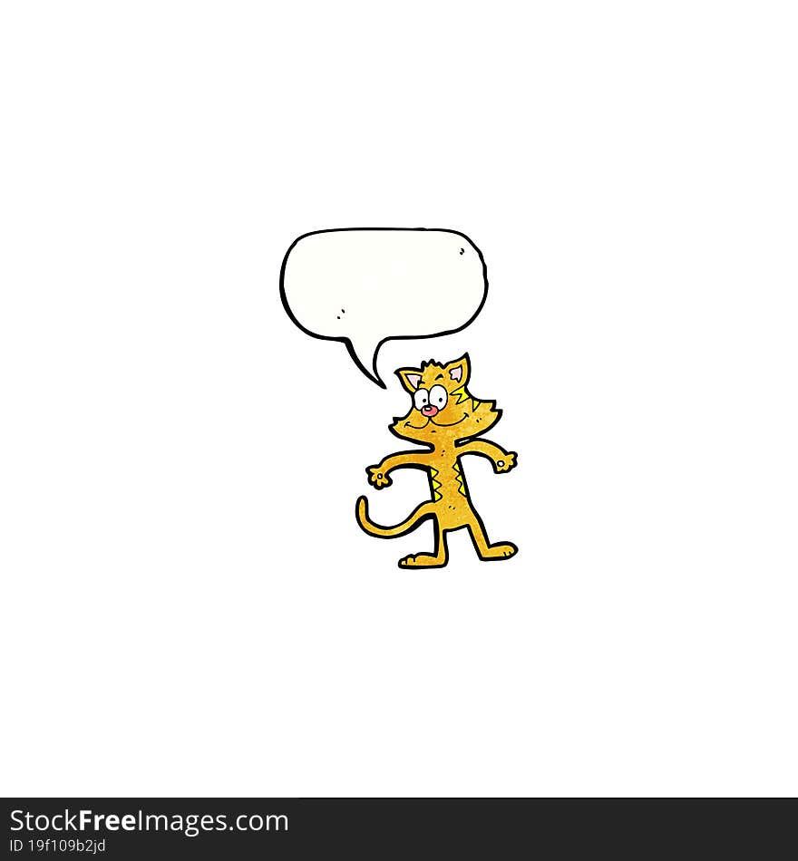 cartoon cat with speech bubble