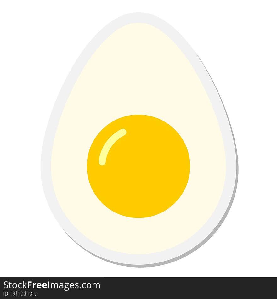 cooked egg half sticker