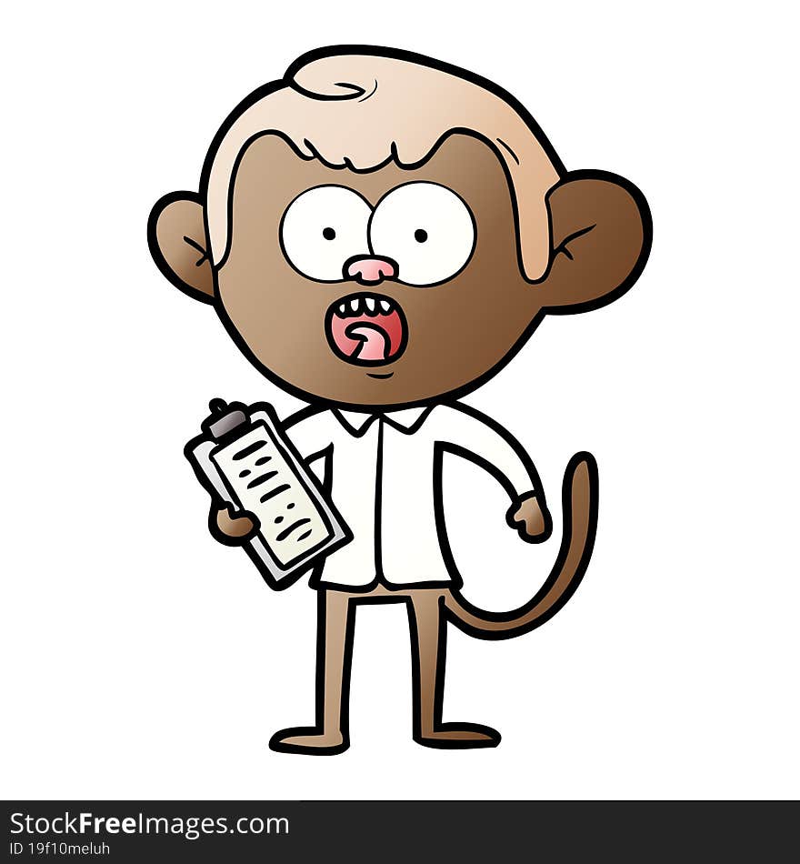 cartoon shocked monkey. cartoon shocked monkey