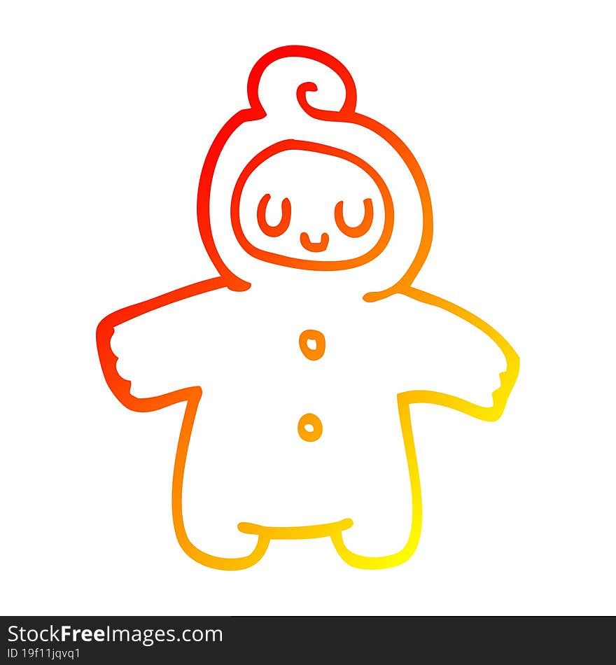 warm gradient line drawing cartoon human baby