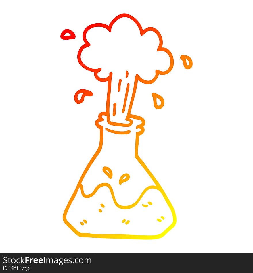 warm gradient line drawing cartoon science experiment