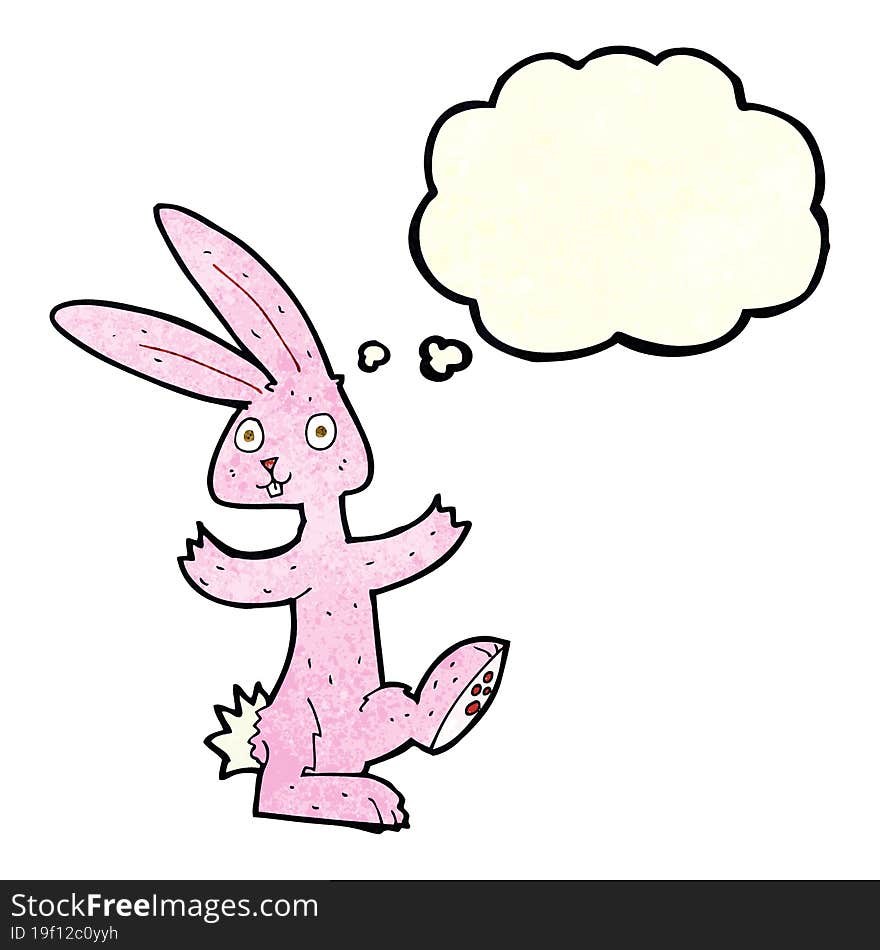 cartoon rabbit with thought bubble