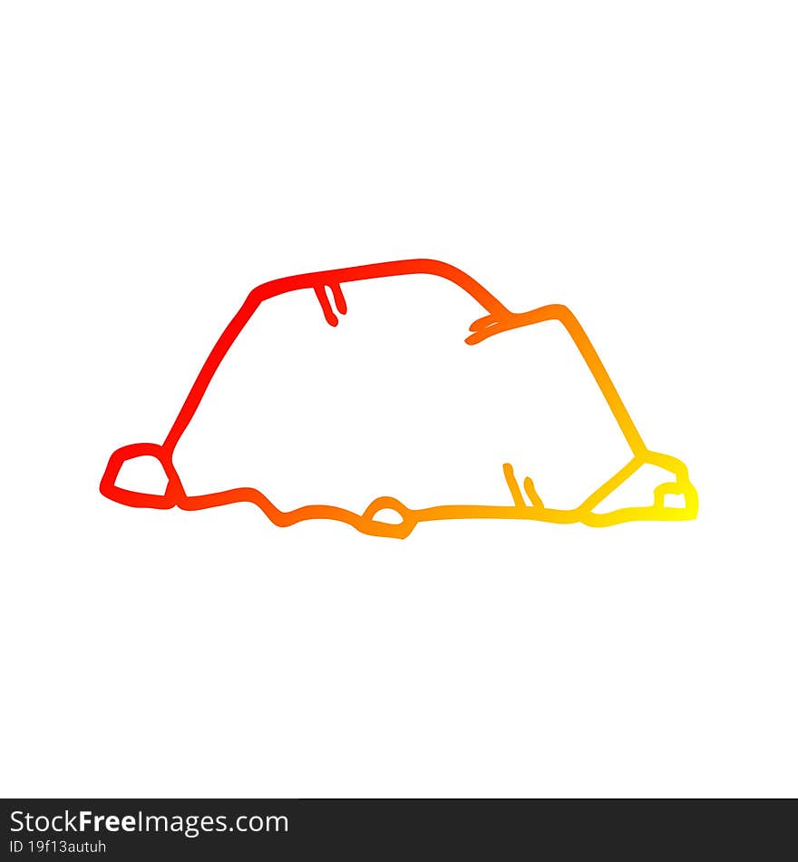 warm gradient line drawing cartoon rock