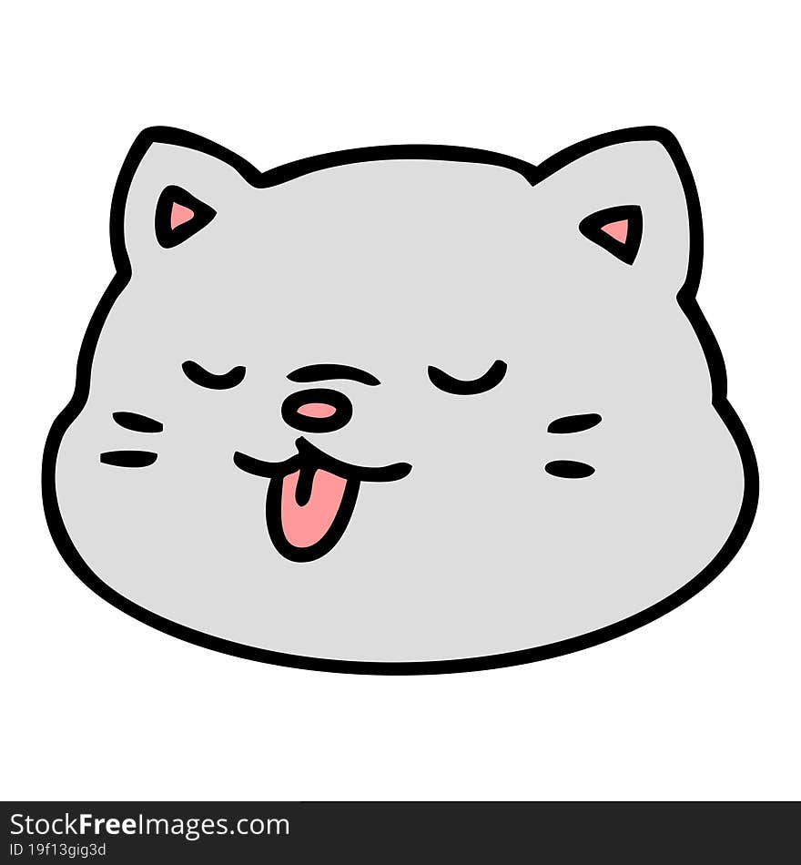 cartoon of a cat sticking out tongue. cartoon of a cat sticking out tongue