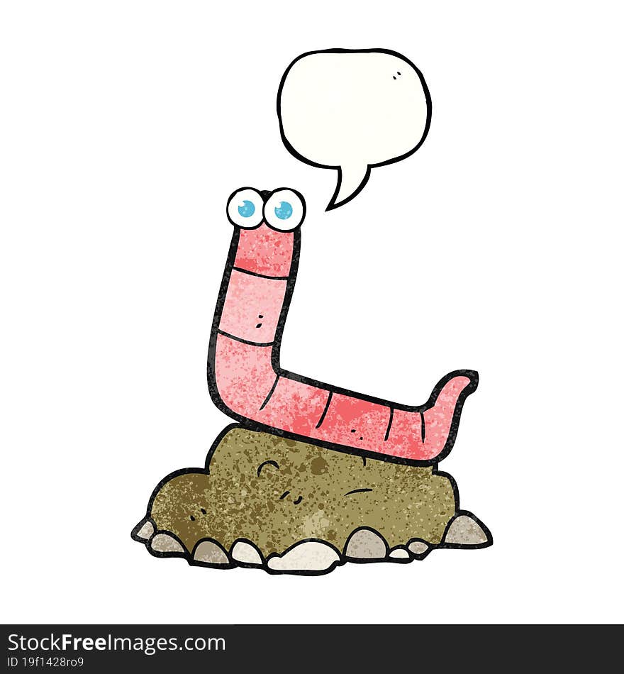 Texture Speech Bubble Cartoon Worm