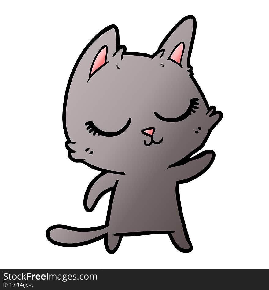 calm cartoon cat. calm cartoon cat