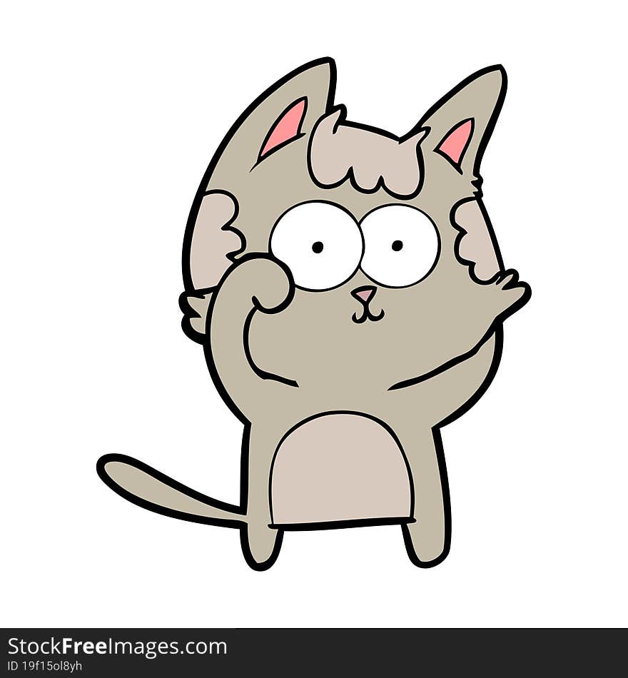 happy cartoon cat. happy cartoon cat