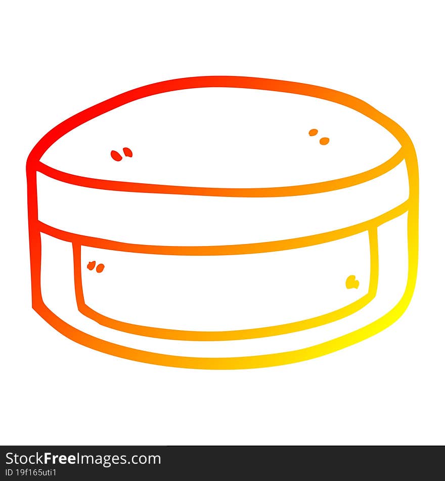 warm gradient line drawing of a cartoon beauty lotion tub