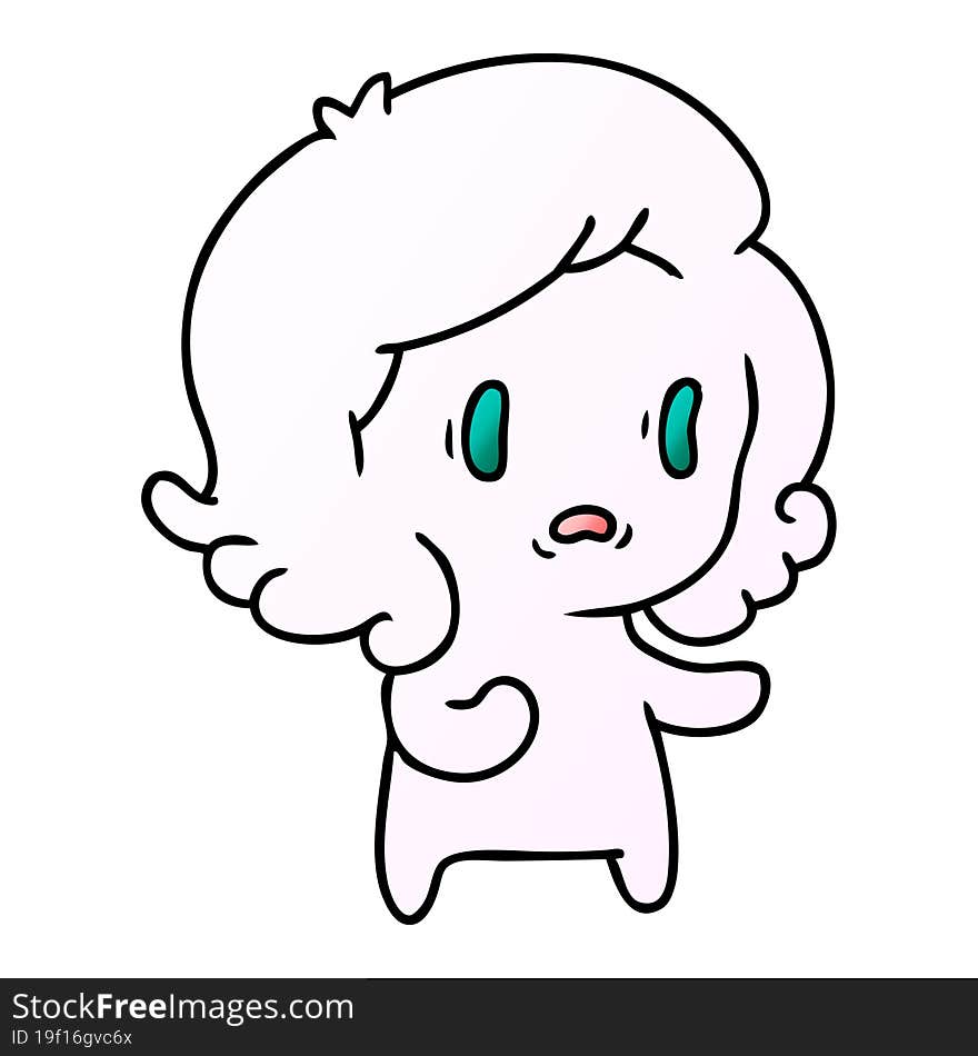 gradient cartoon of kawaii scary ghost