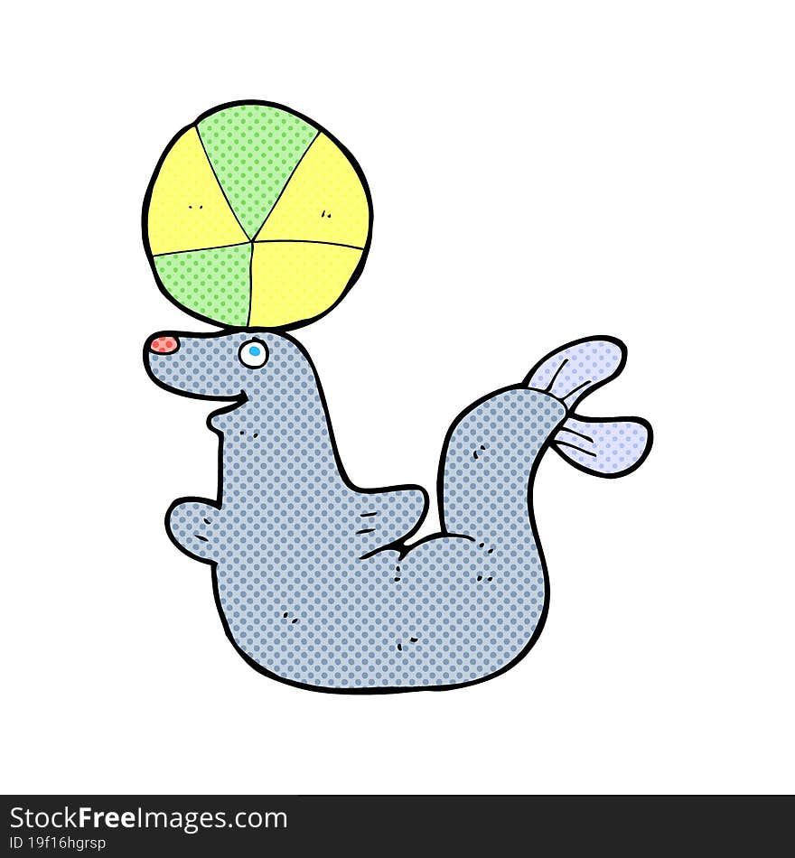 cartoon seal with ball