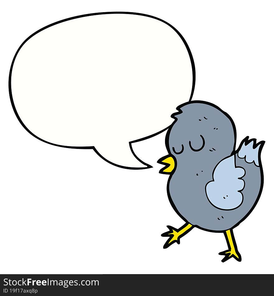 cartoon bird with speech bubble. cartoon bird with speech bubble