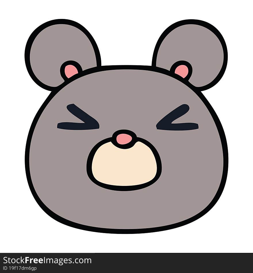 quirky hand drawn cartoon mouse face