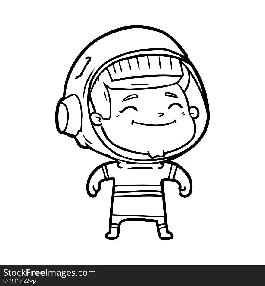 happy cartoon astronaut. happy cartoon astronaut