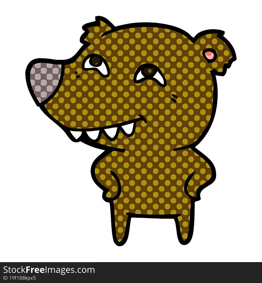 cartoon bear showing teeth. cartoon bear showing teeth