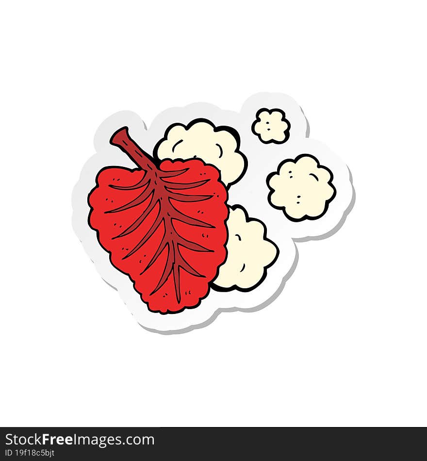 Sticker Of A Cartoon Leaf Symbol