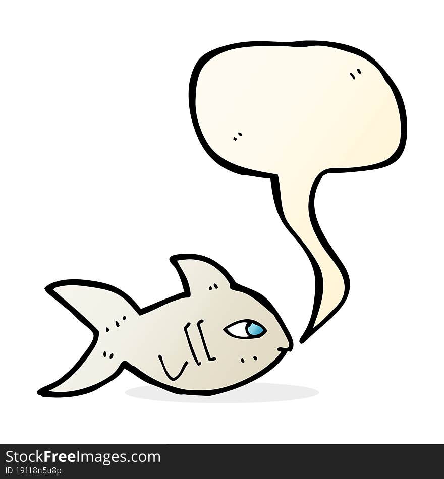 Cartoon Fish With Speech Bubble