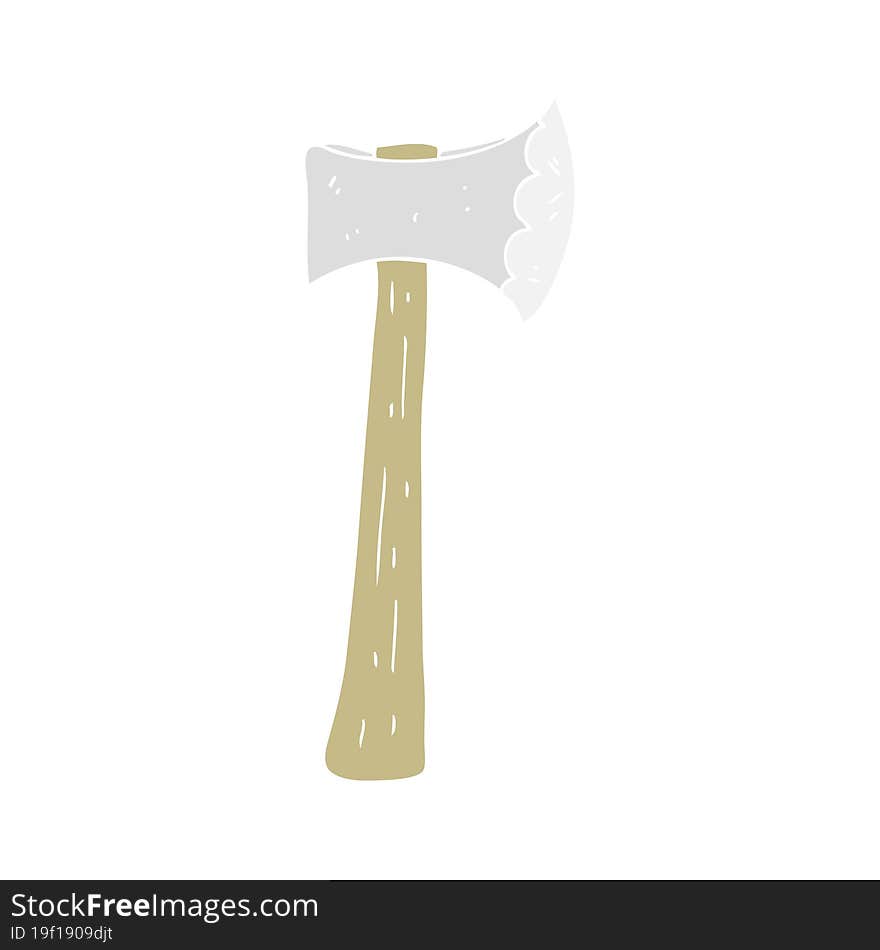 flat color illustration of a cartoon axe