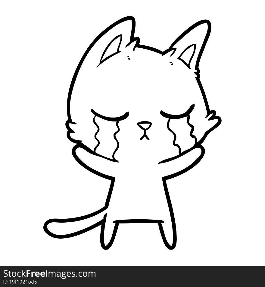 crying cartoon cat. crying cartoon cat