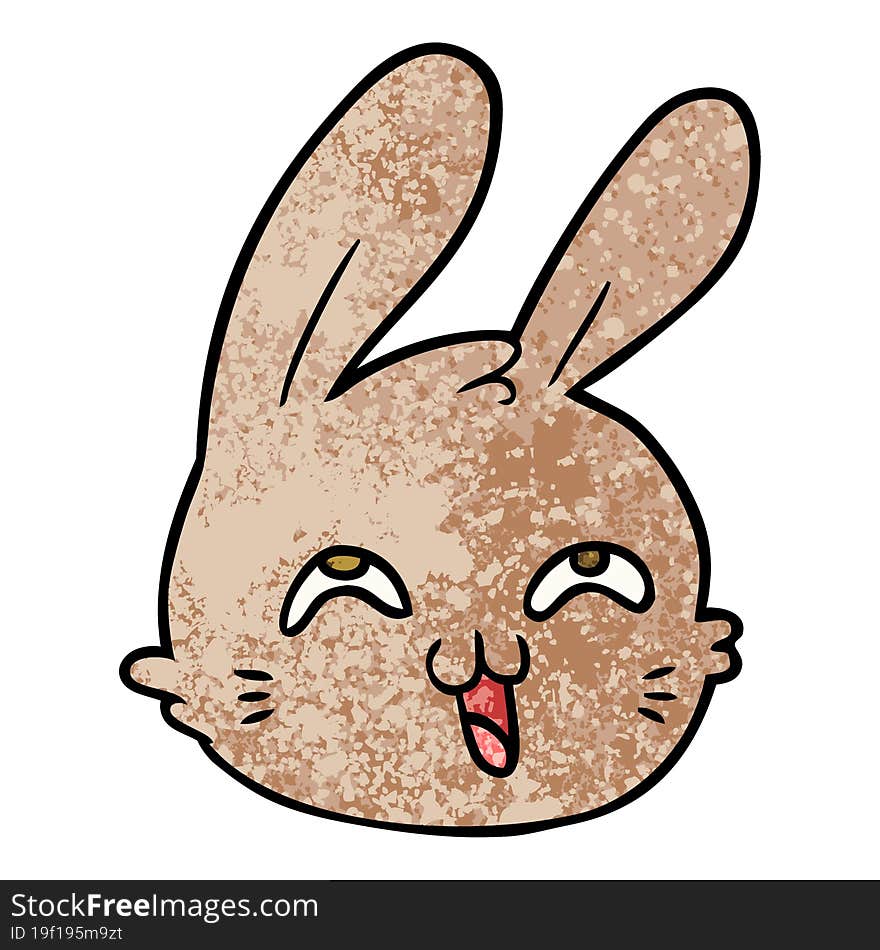 cartoon happy rabbit face. cartoon happy rabbit face