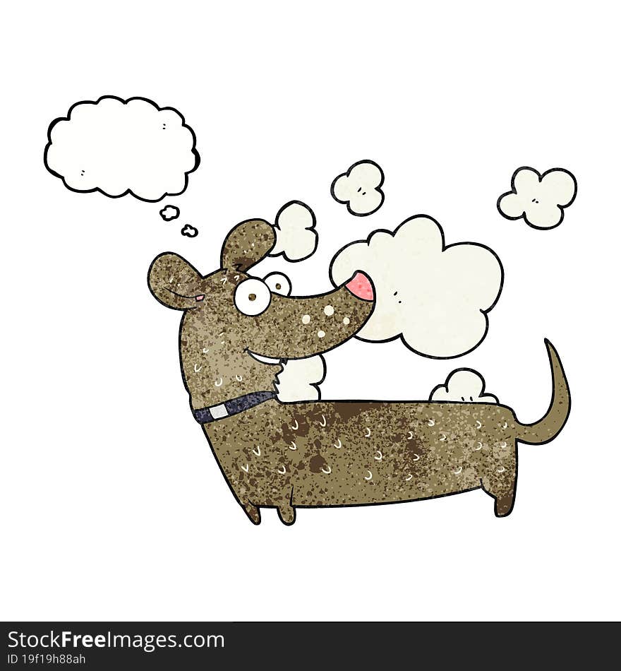 thought bubble textured cartoon happy dog