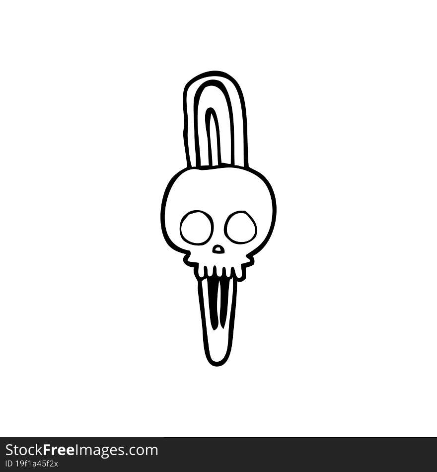 Black And White Cartoon Skull Hairclip