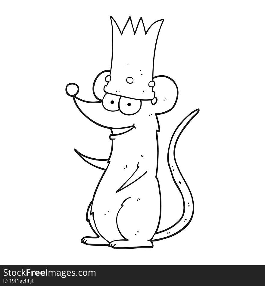 Black And White Cartoon King Rat