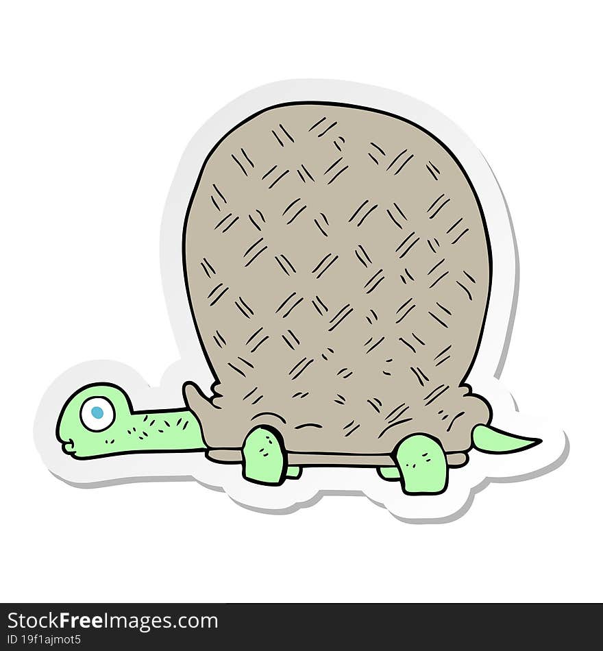 sticker of a cartoon tortoise