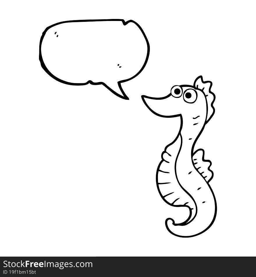 speech bubble cartoon seahorse