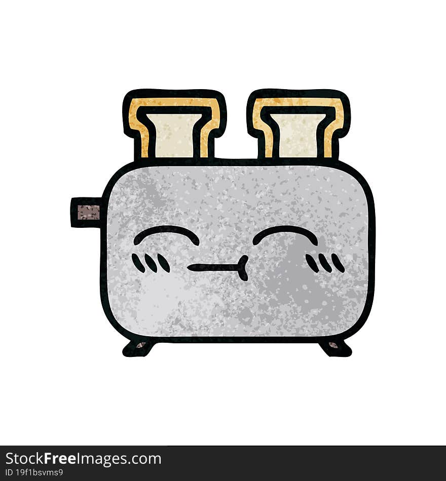 retro grunge texture cartoon of a toaster