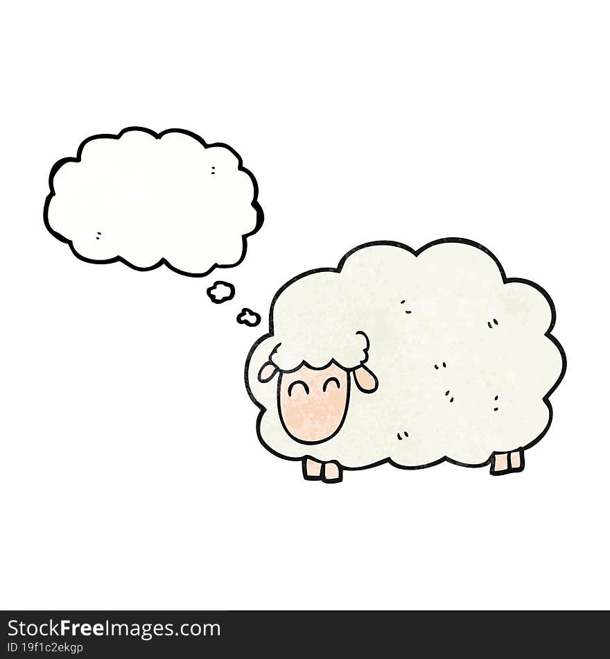 thought bubble textured cartoon sheep