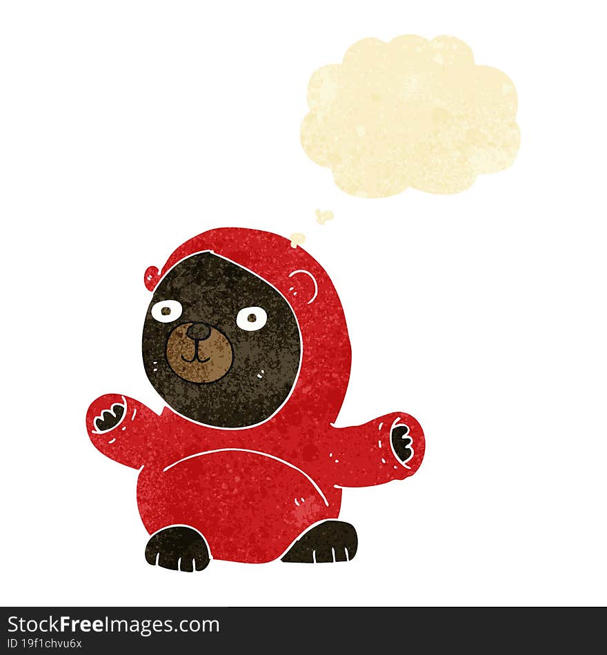 Cute Cartoon Black Bear With Thought Bubble