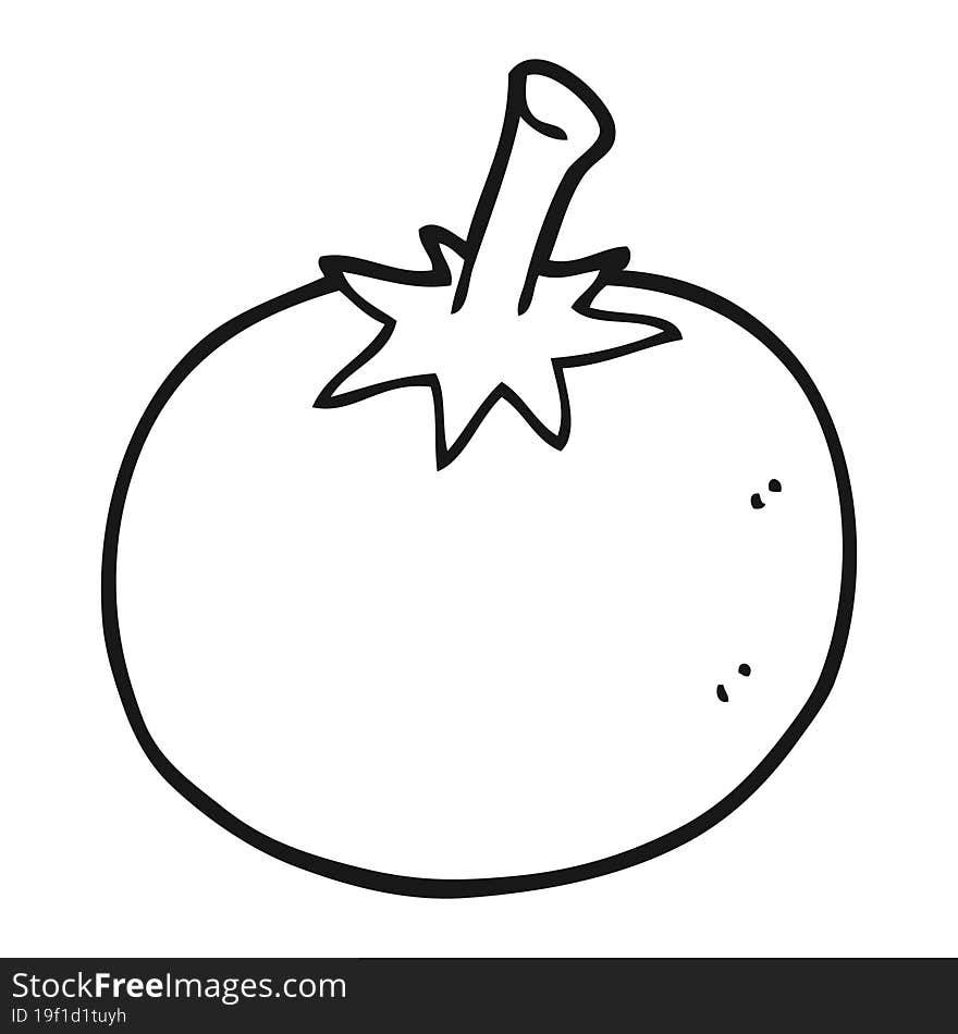 black and white cartoon tomato