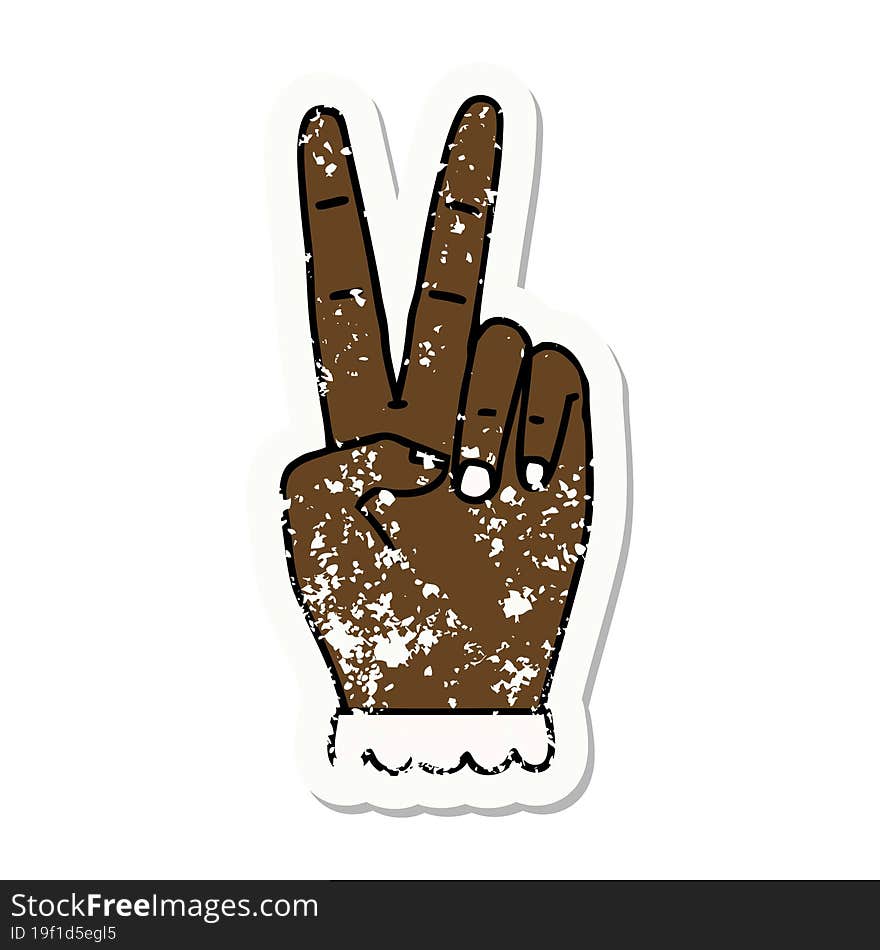 peace symbol two finger hand gesture illustration