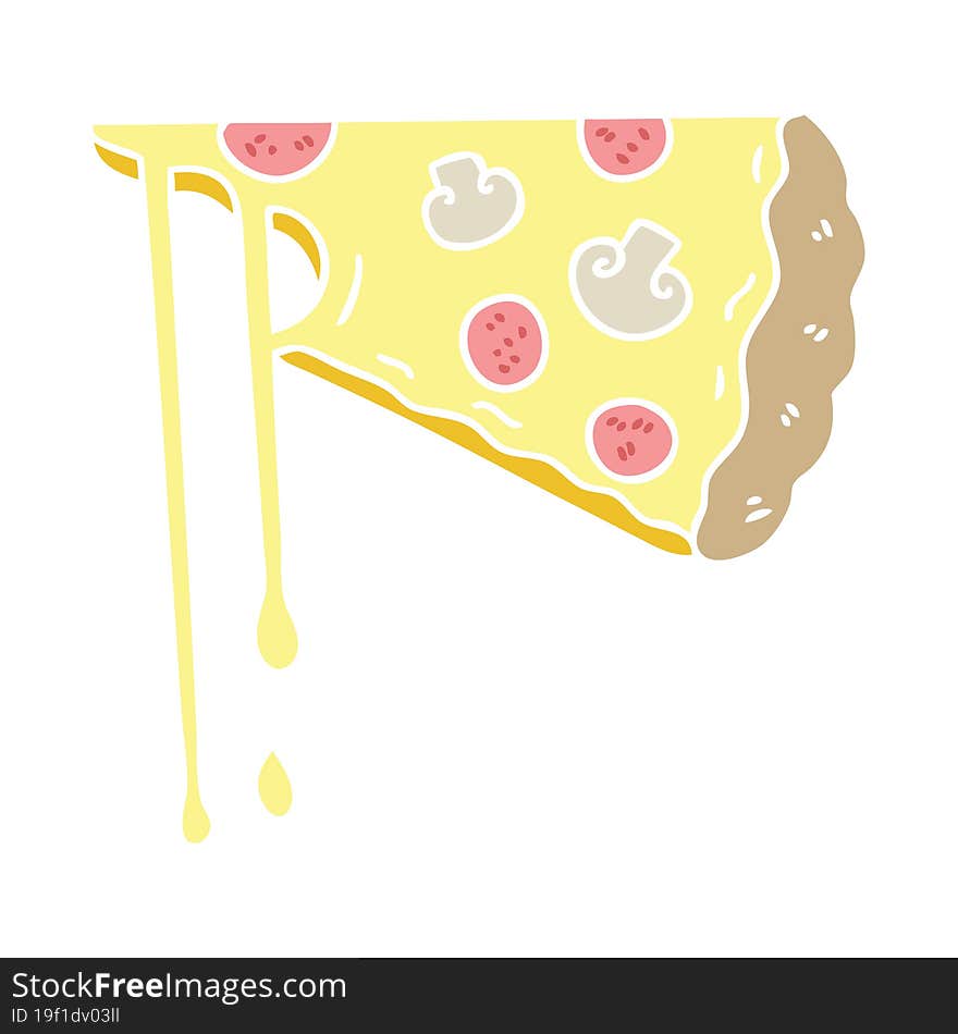 hand drawn quirky cartoon cheesy pizza. hand drawn quirky cartoon cheesy pizza