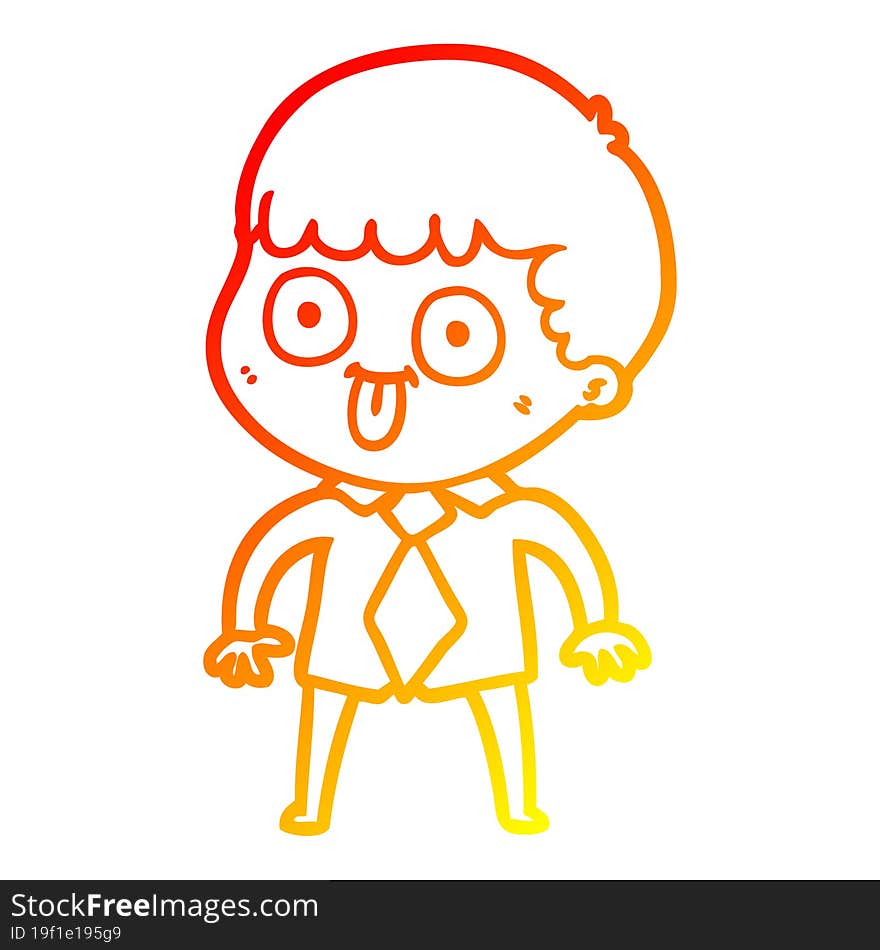 Warm Gradient Line Drawing Cartoon Man Staring