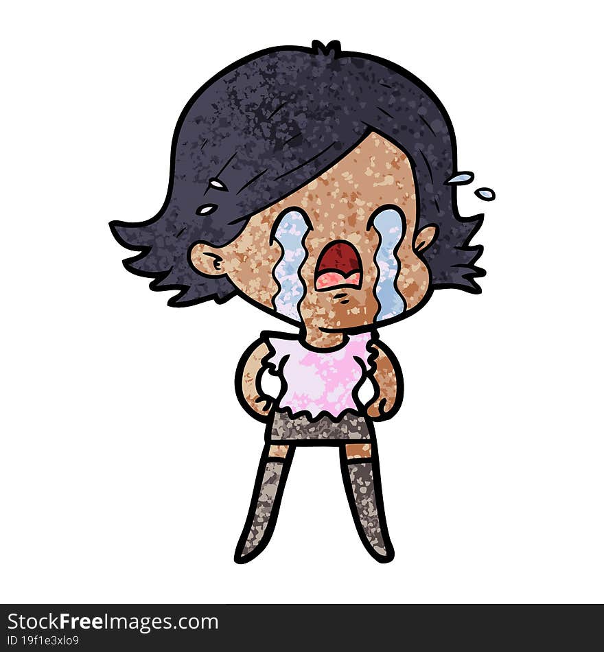 cartoon woman crying. cartoon woman crying