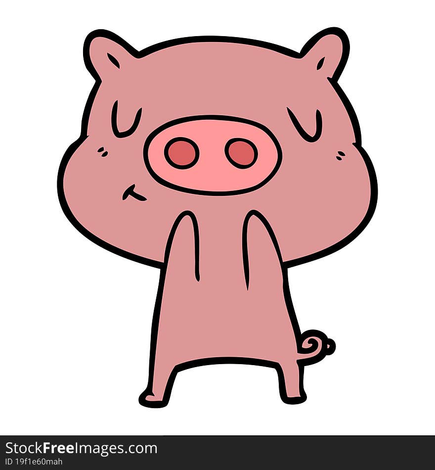 cartoon content pig. cartoon content pig