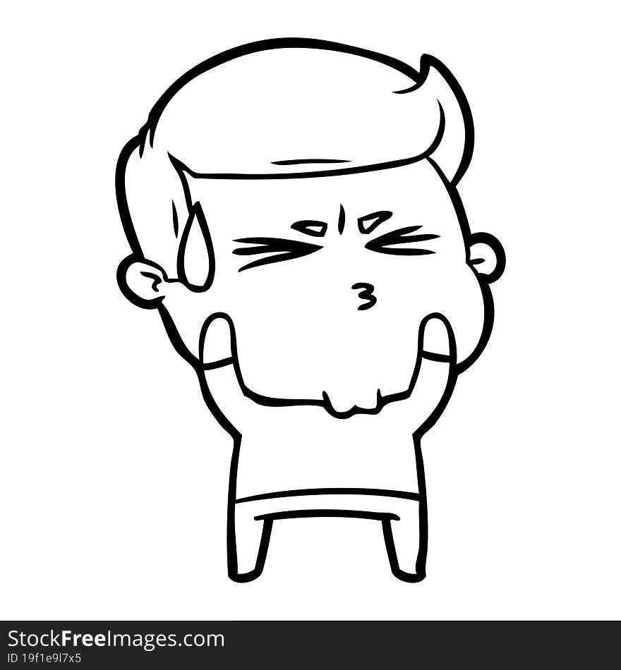 cartoon frustrated man. cartoon frustrated man