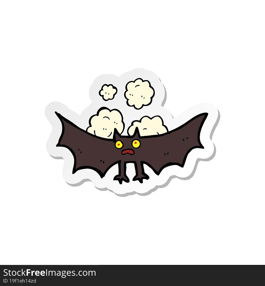 sticker of a cartoon bat