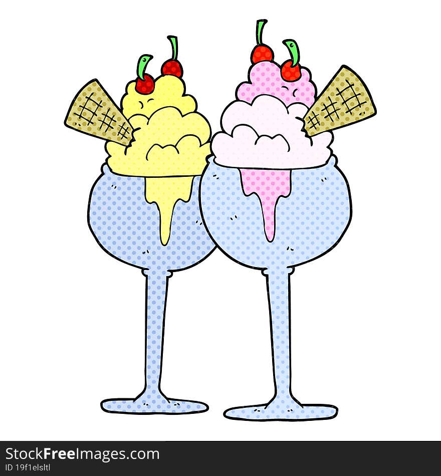 Comic Book Style Cartoon Ice Cream