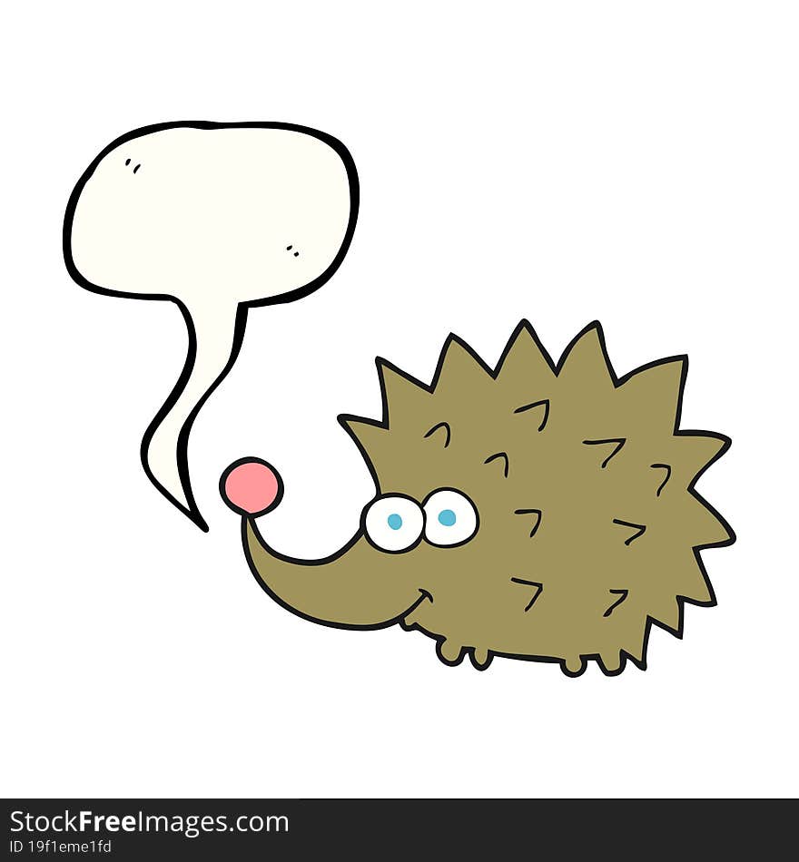 speech bubble cartoon hedgehog