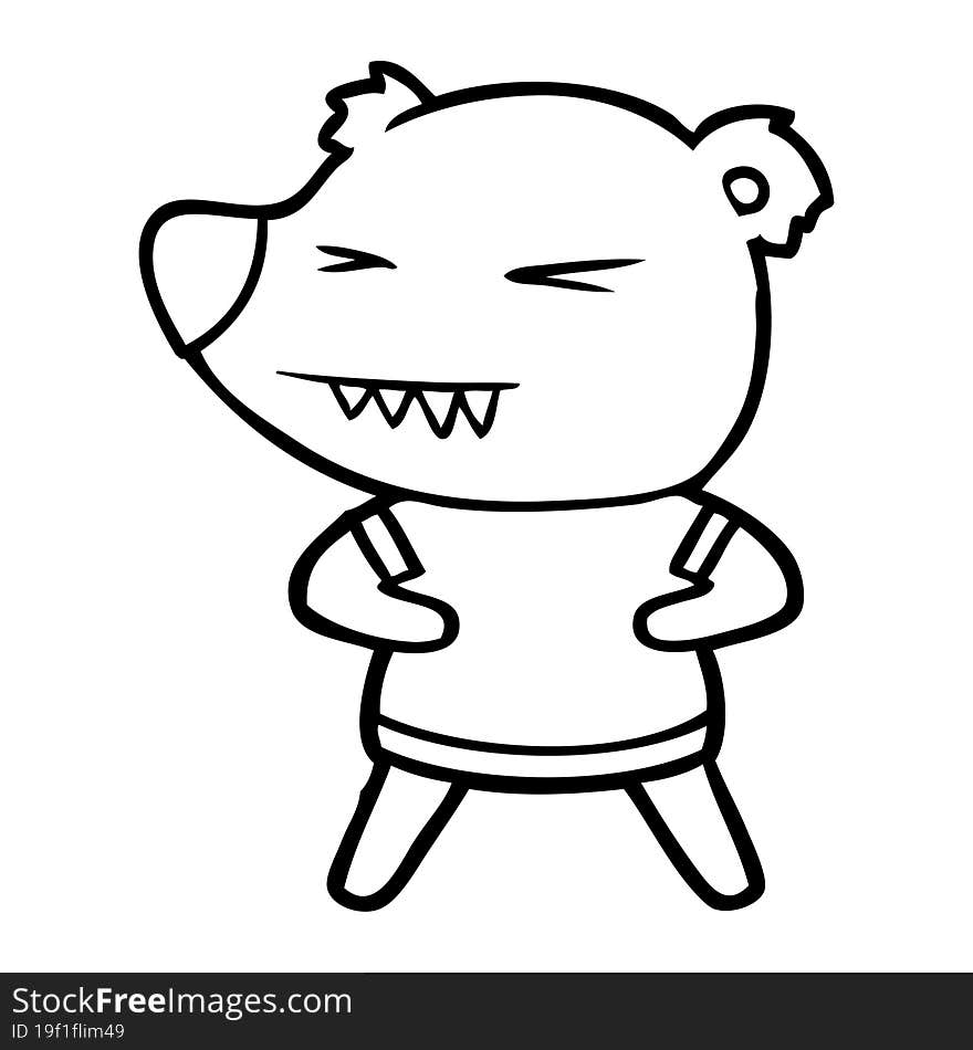 angry bear cartoon in t shirt. angry bear cartoon in t shirt