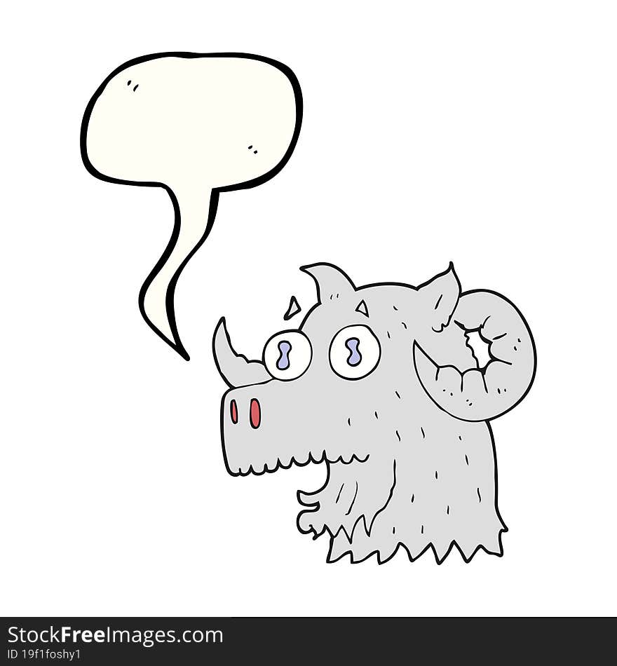 speech bubble cartoon ram head