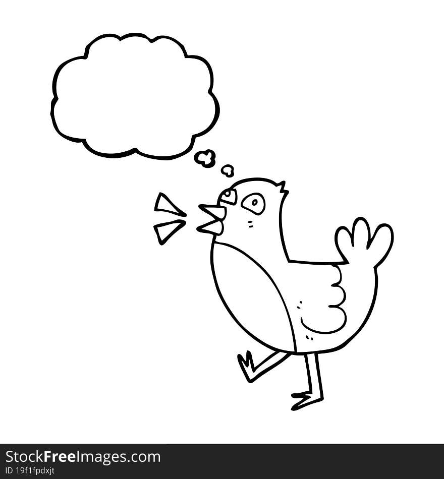 Thought Bubble Cartoon Bird