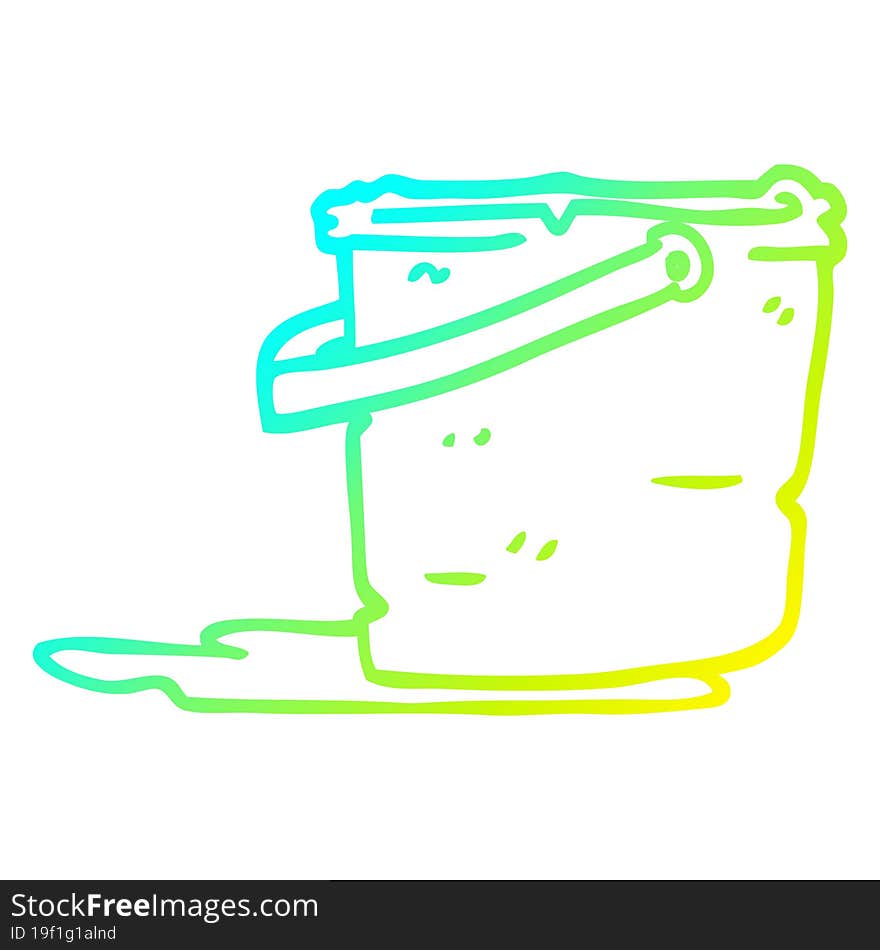 Cold Gradient Line Drawing Cartoon Bucket