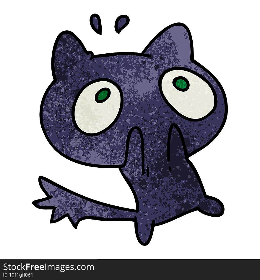 textured cartoon kawaii of a shocked cat