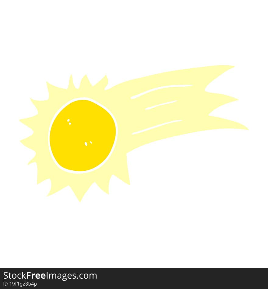 Cartoon Doodle Flying Sun